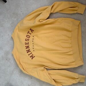 Minnesota Crewneck Sweatshirt - Gold with Maroon Lettering